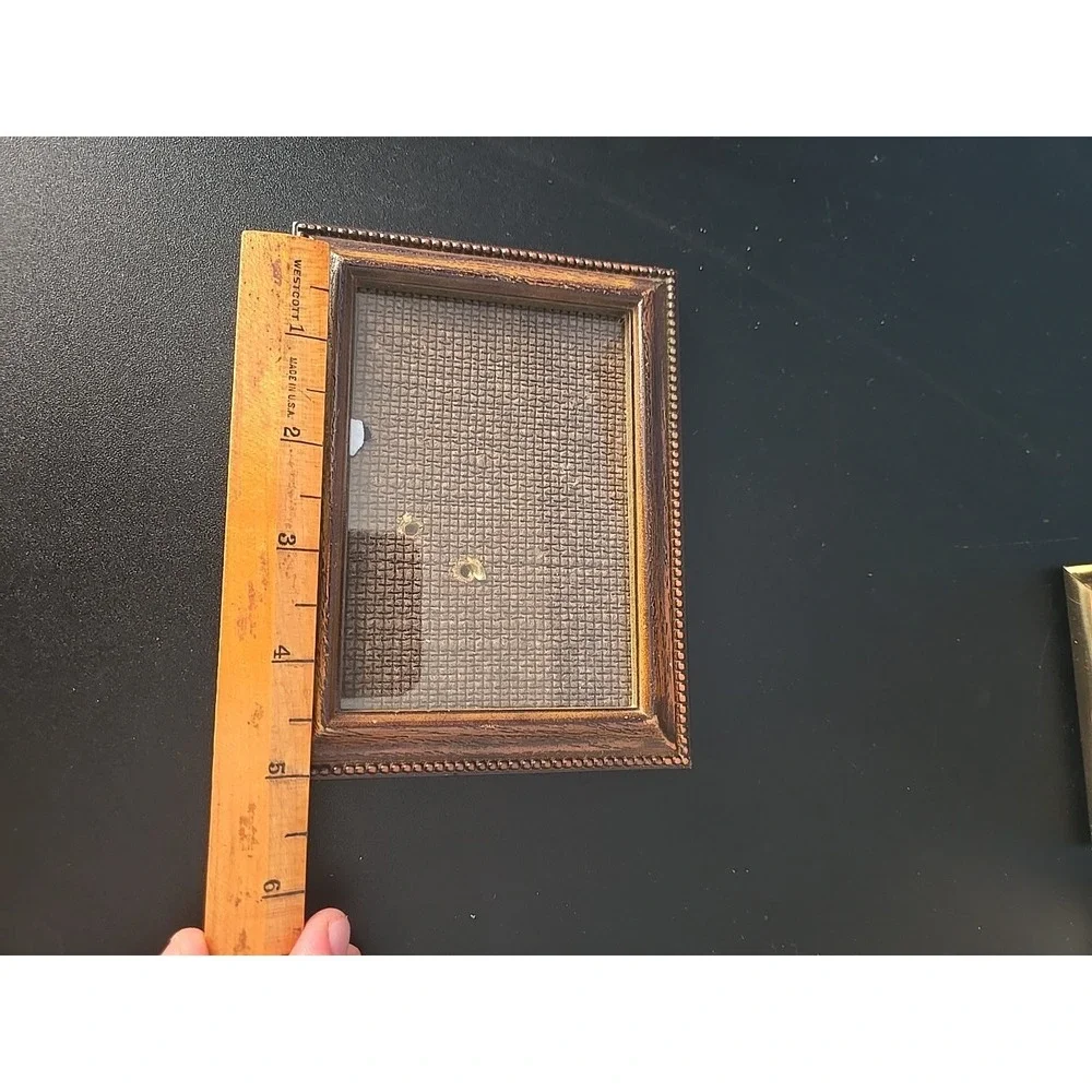 Vintage Lot Of 5 MCM‎ Metal Picture Frames Gold Tone Easel Mini Wedding Art Wall
